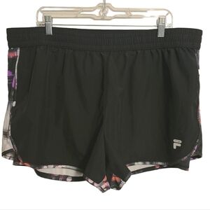 Fila Sport | Women's Black Multicolor Athleisure/Running Biker Shorts (Size 1X)